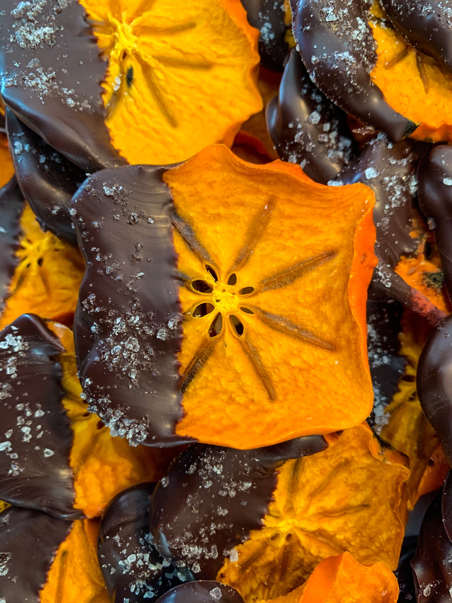 Sea Salt & Dark Chocolate Dipped Persimmons