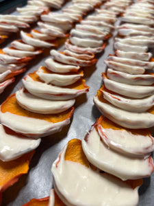 White Chocolate Dipped Dried Persimmons